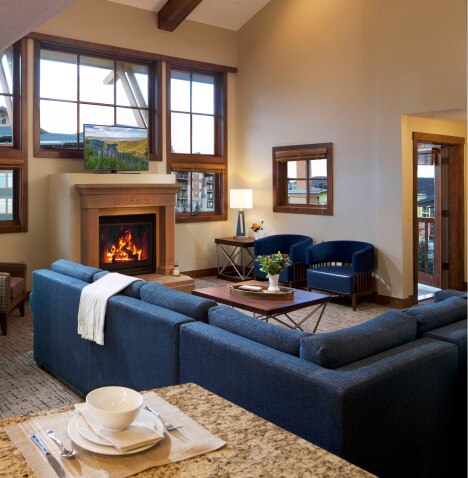 Cozy living room with fireplace
